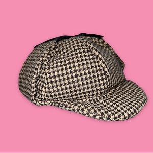 Houndstooth brown deerstalker cap